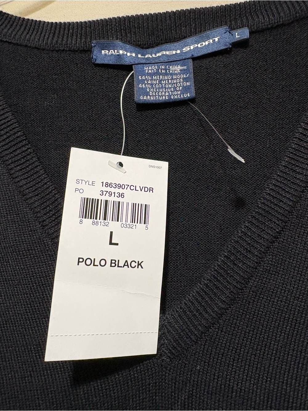 Ralph Lauren NWT Black V-Neck Sweater Dress Size L - Picture 6 of 7